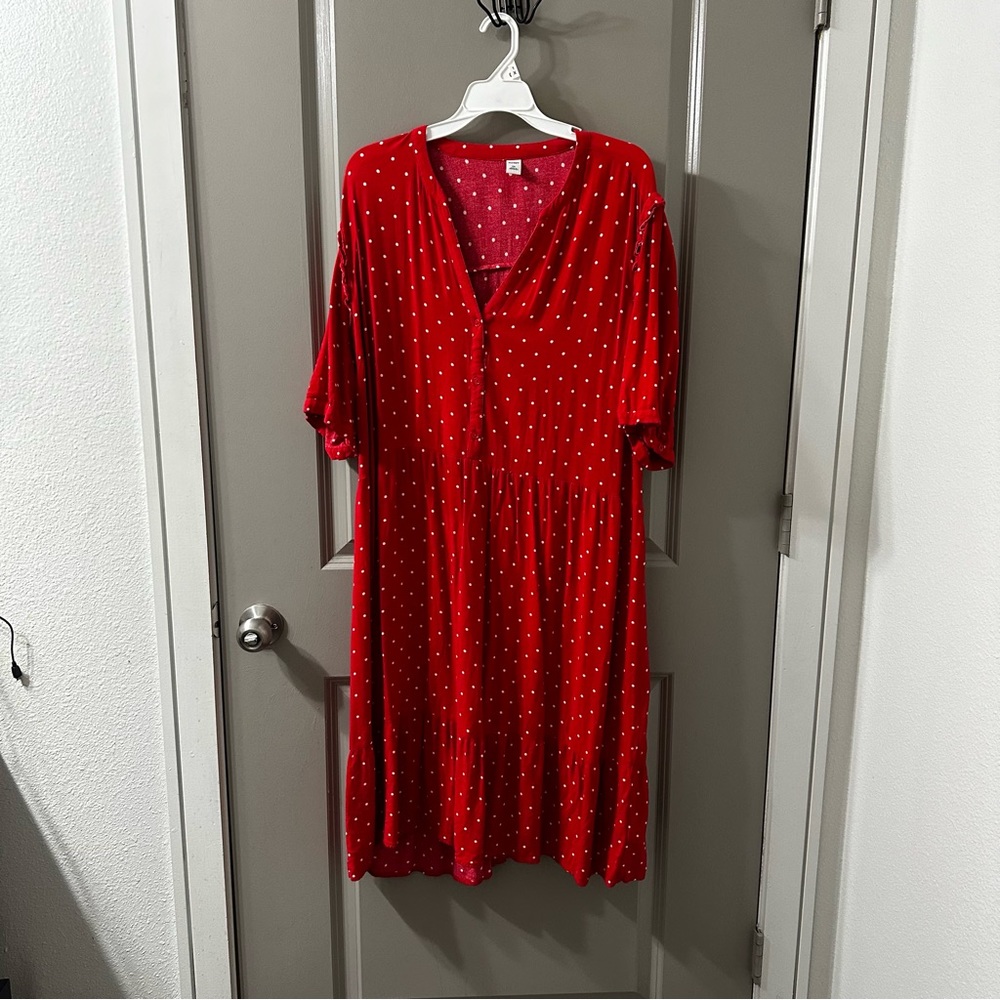 Old Navy, red and white polkadot dress